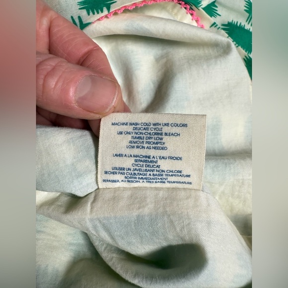 EDME & ESYLLTE for ANTHROPOLOGIE Green abstract print layered mini skirt size 6 - Picture 13 of 15